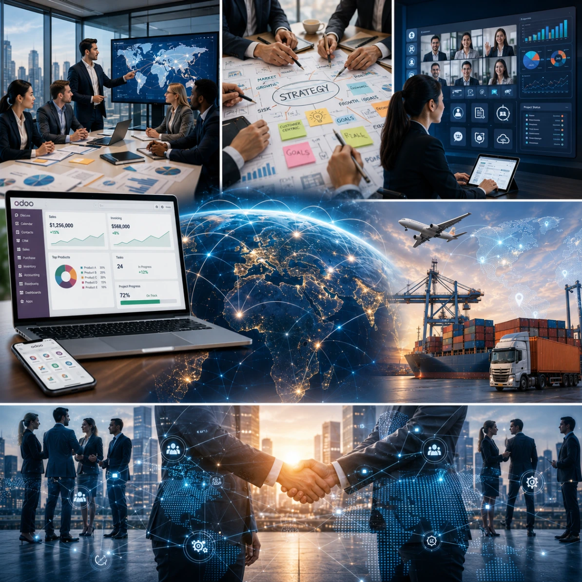 Strategic operations dashboard and international coordination workflow